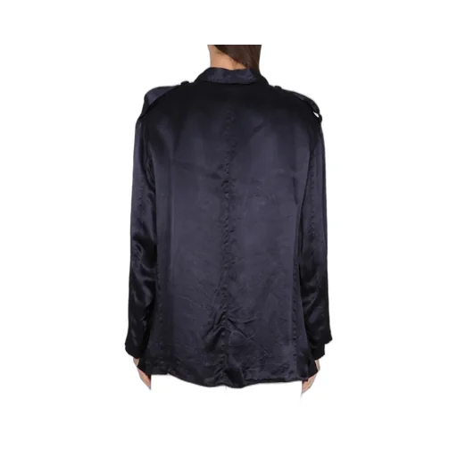 High-Shine Finish Single-Breasted Blazer