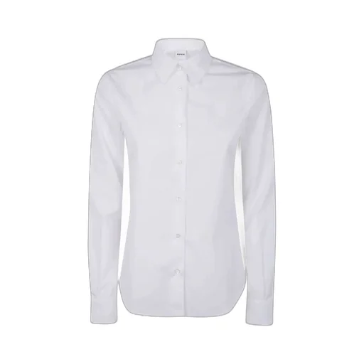 Long-Sleeved Curved Hem Shirt