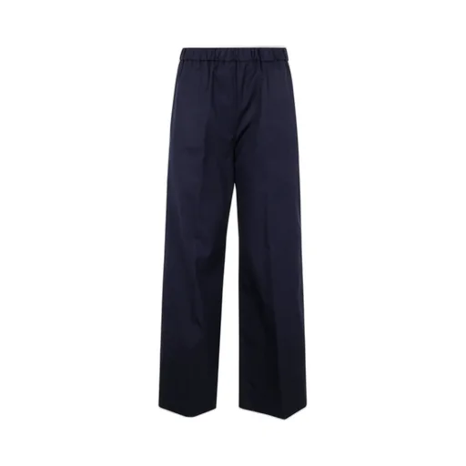 Wide-Leg Elasticated-Waistband Trousers