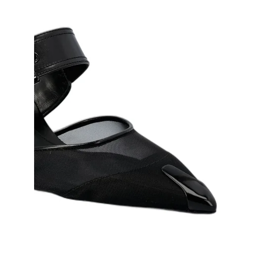 Punk Buckle Pointed-Toe Mules
