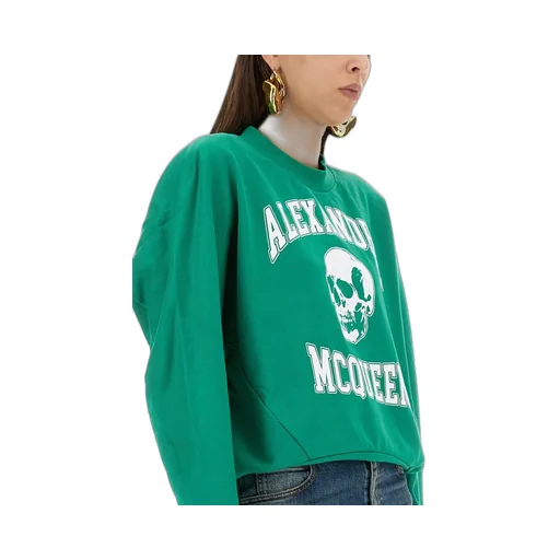 Varsity Skull Printed Crewneck Sweatshirt