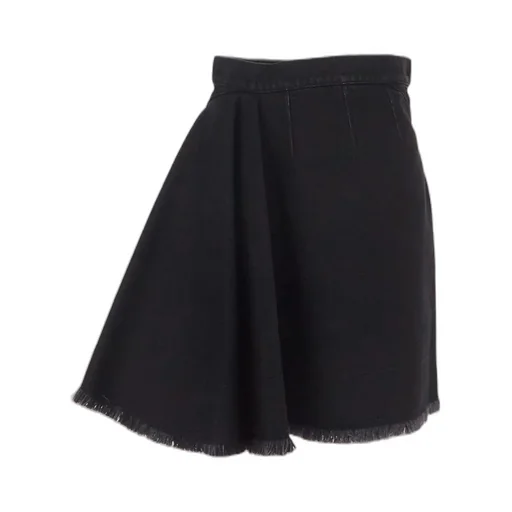Frayed Hem A-Line Mini Skirt