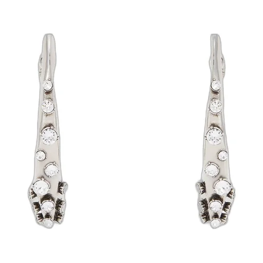 Embellished Skull Charm Hoop Earrings