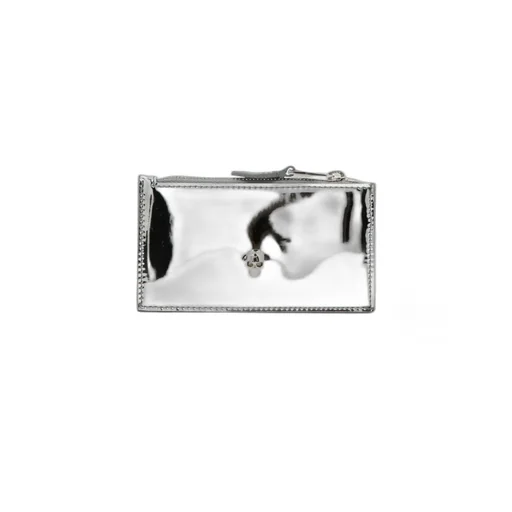 Skull Embellished Zipped Wallet