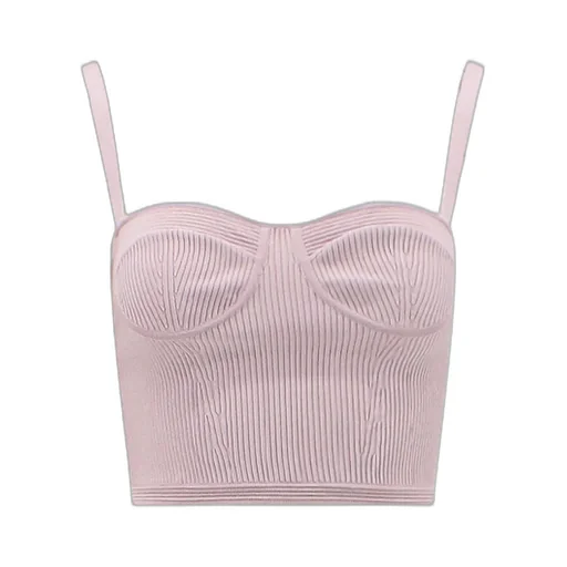 Ribbed Cropped Bustier Top