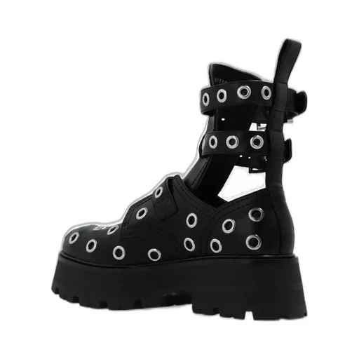 Eyelet Detailed Strappy Boots