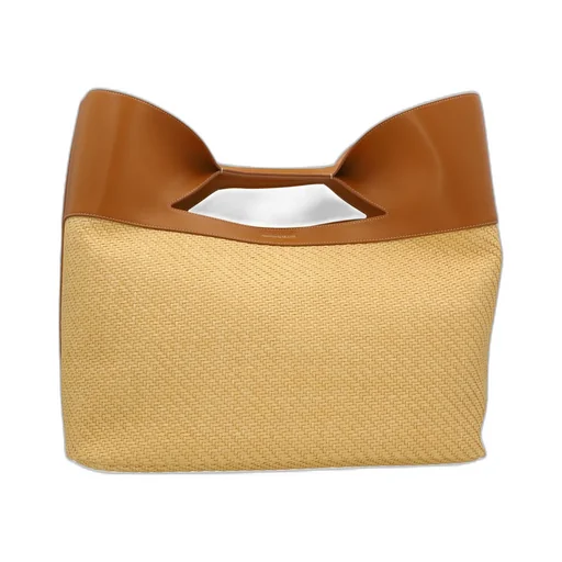 Logo Printed Panelled Tote Bag
