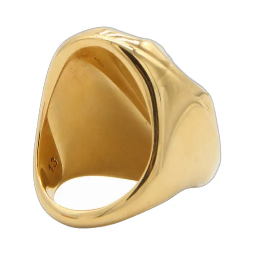 Logo Embossed Faceted Ring