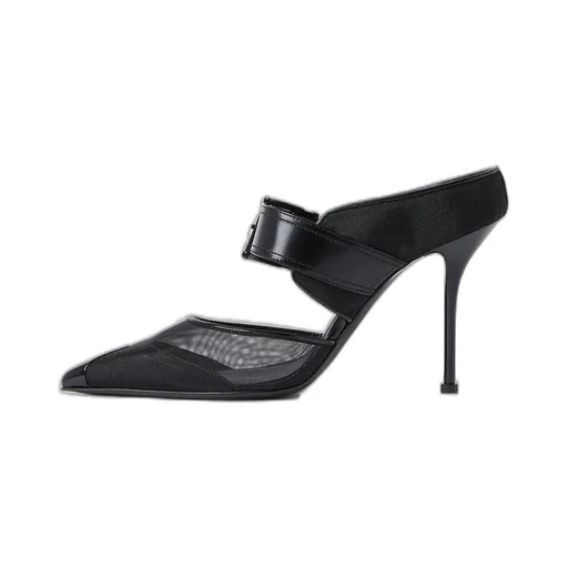 Punk Buckle Heeled Mules