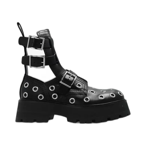 Eyelet Detailed Strappy Boots