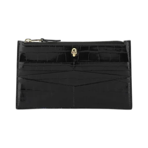Skull Embossed Zipped Wallet