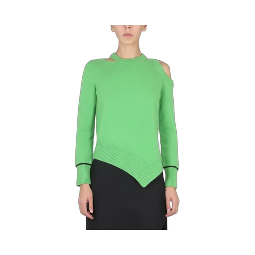 Asymmetric Hem Cut-Out Pullover