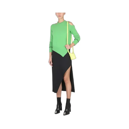 Asymmetric Hem Cut-Out Pullover