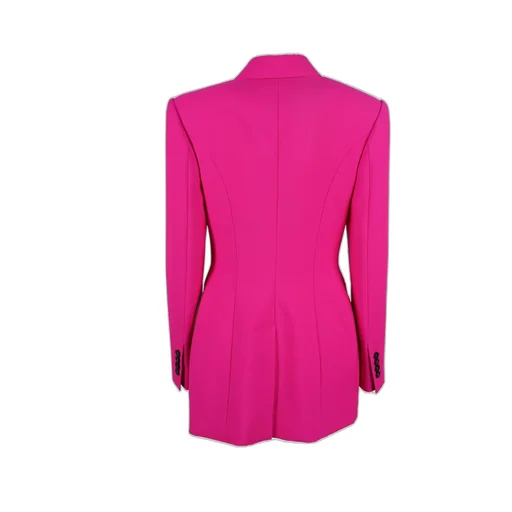 Double-Breasted Straight Hem Blazer
