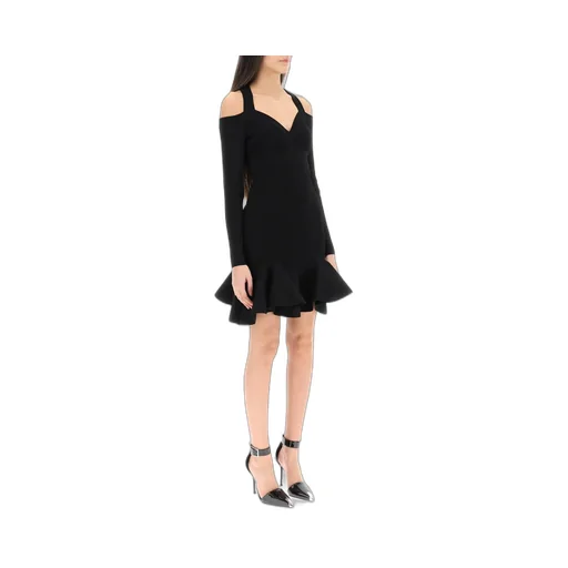 Ruffle Detailed Flared Mini Dress