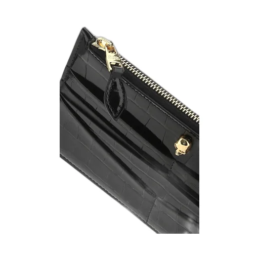 Skull Embossed Zipped Wallet
