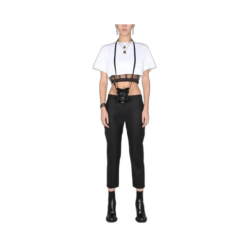 Cropped Straight Leg Trousers