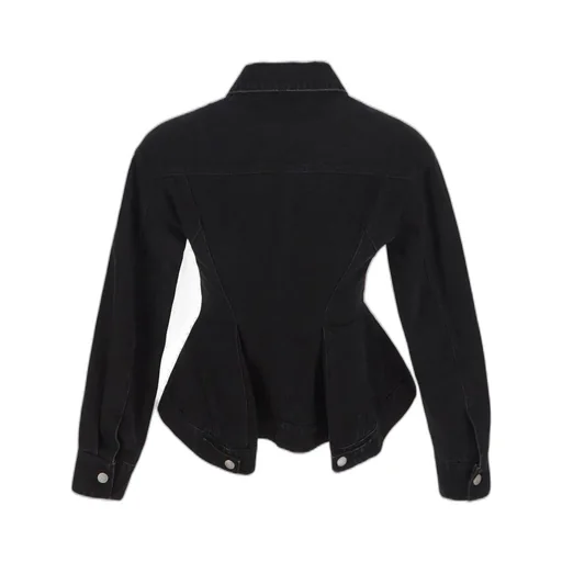 Button Up Peplum Denim Jacket