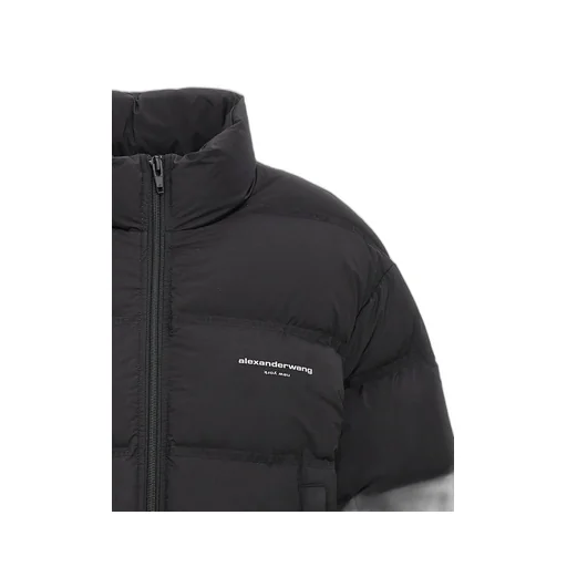 Logo Printed Zip-Up Puffer Jacket