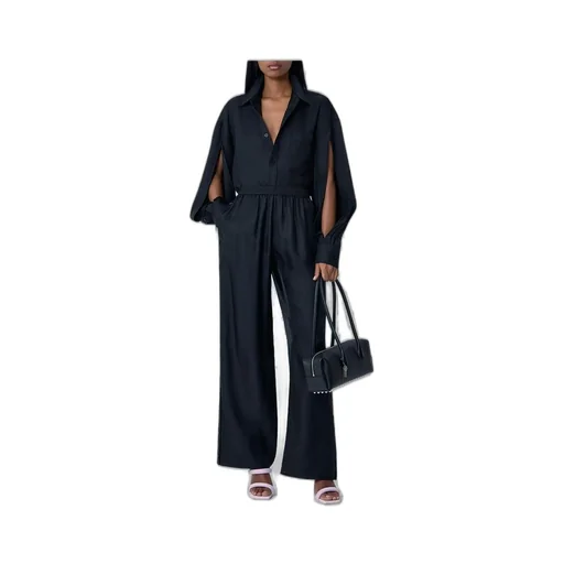 Side Placket Wide Leg Pants