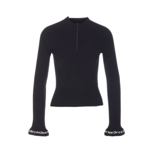 Logo Detailed Half-Zip Sweater