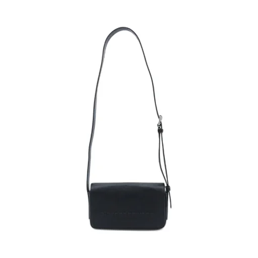 Logo Embossed Foldover Top Shoulder Bag