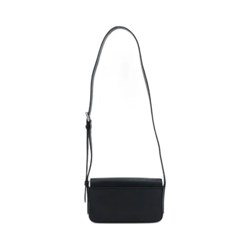 Logo Embossed Foldover Top Shoulder Bag