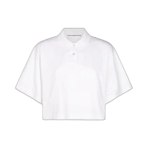 Short-Sleeved Cropped Polo Shirt