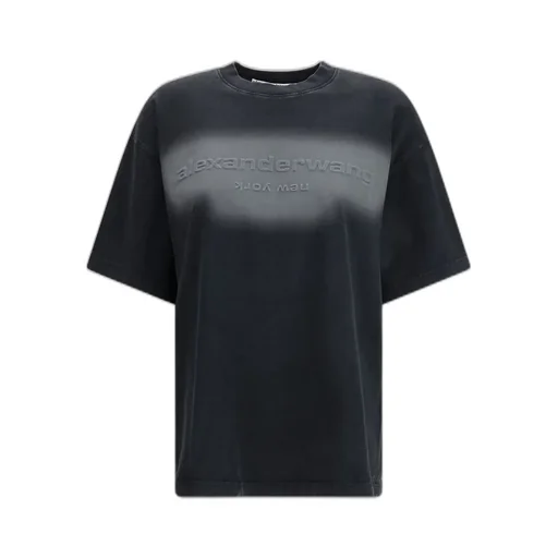 Oversized Logo Embossed Crewneck T-Shirt