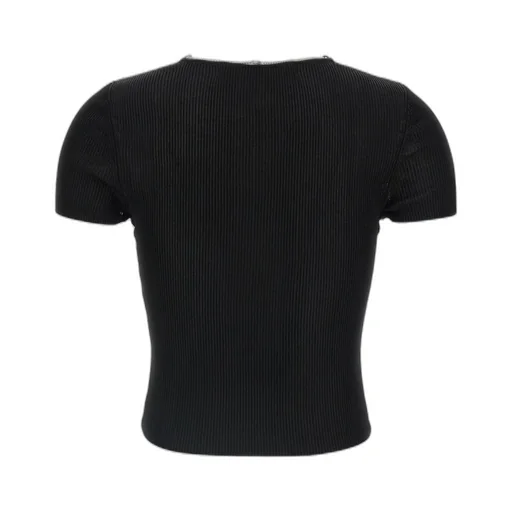 Chain-Linked V-Neck Ribbed Top