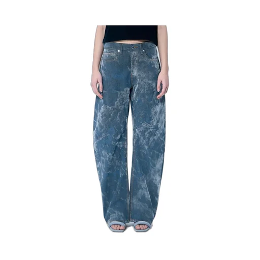 Low-Rise Flocked Jeans
