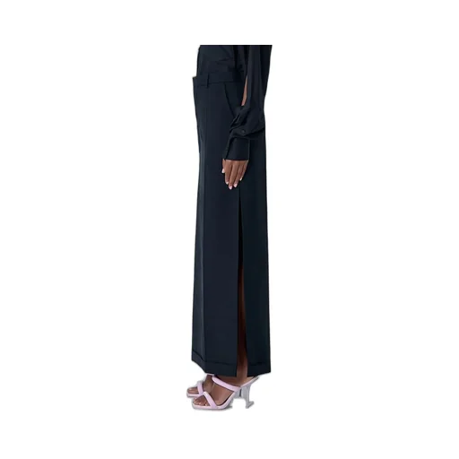 Mid Rise Tailored Maxi Skirt
