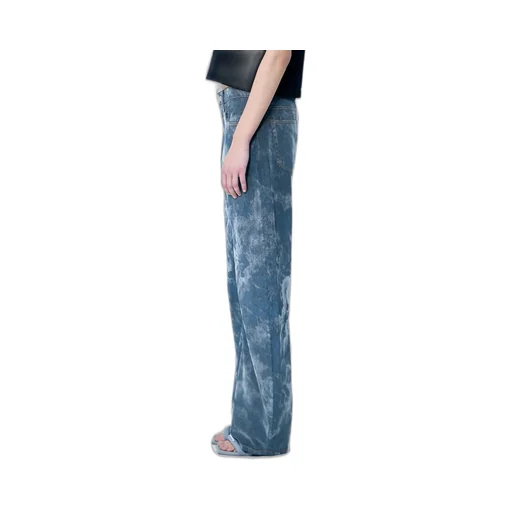 Low-Rise Flocked Jeans