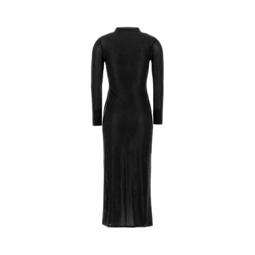 Crystal Hotfix Long-Sleeved Polo Dress