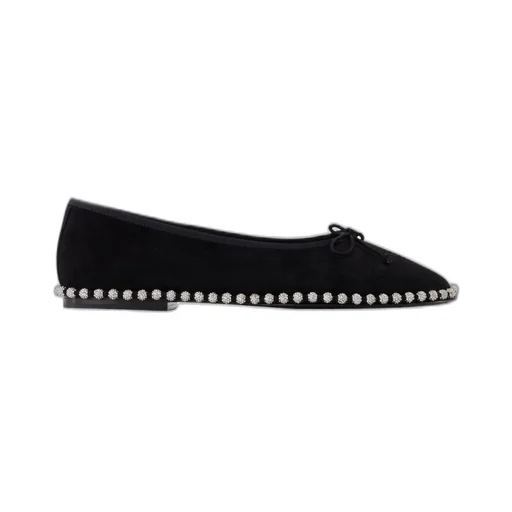 Crystal Chain Trim Ballet Flats