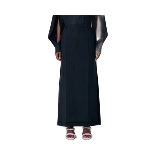 Mid Rise Tailored Maxi Skirt