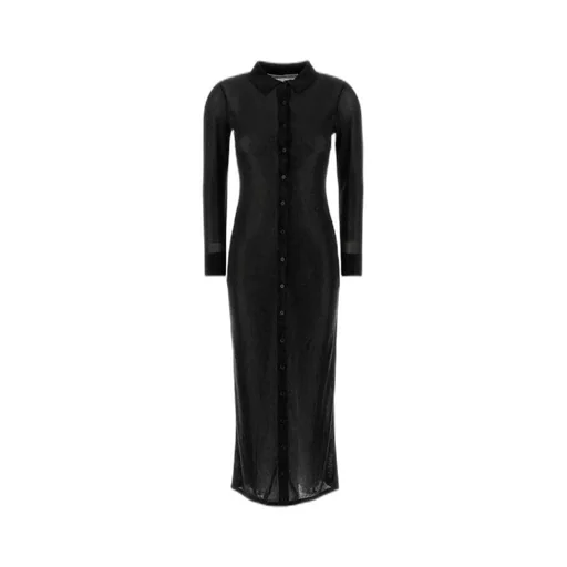 Crystal Hotfix Long-Sleeved Polo Dress