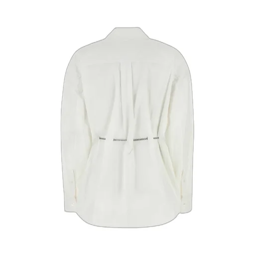 Chain Belt Collared Long-Sleeve Shirt