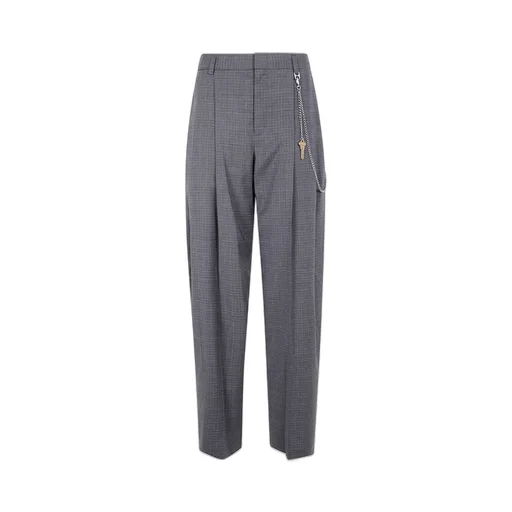 Chain-Detailed Pleated Trousers