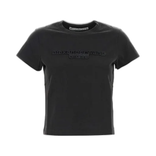 Logo Embroidered Cropped T-Shirt