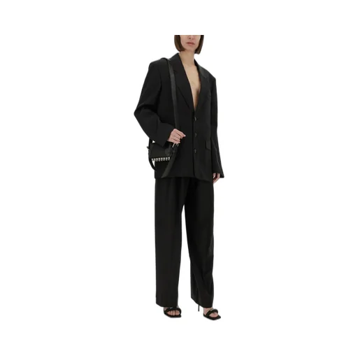 Oversized Logo Embroidered Blazer