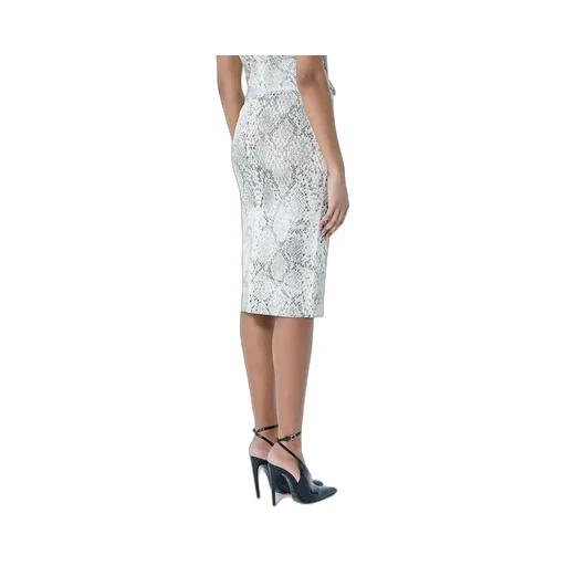 Printed Mid-Rise Midi Skirt