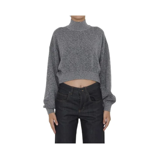 High-Neck Cropped Jumper