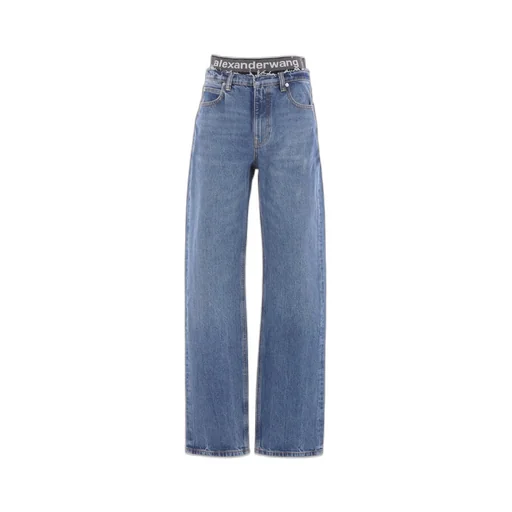 Logo-Waistband Layered Jeans