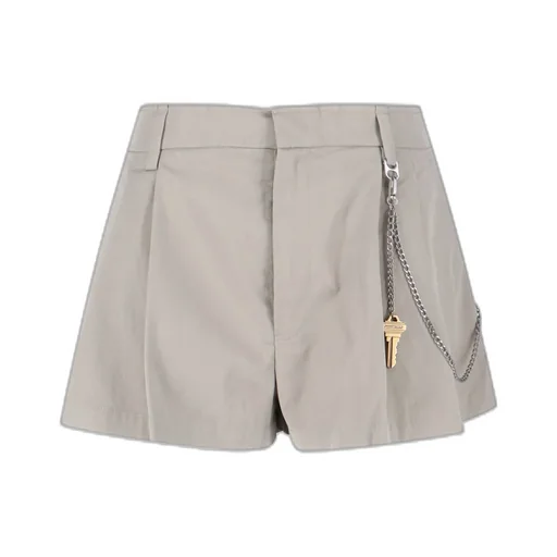 Chain-Detailed Pleated Shorts