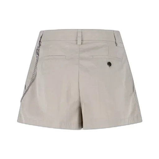 Chain-Detailed Pleated Shorts