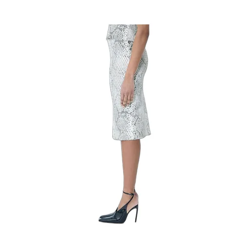 Printed Mid-Rise Midi Skirt