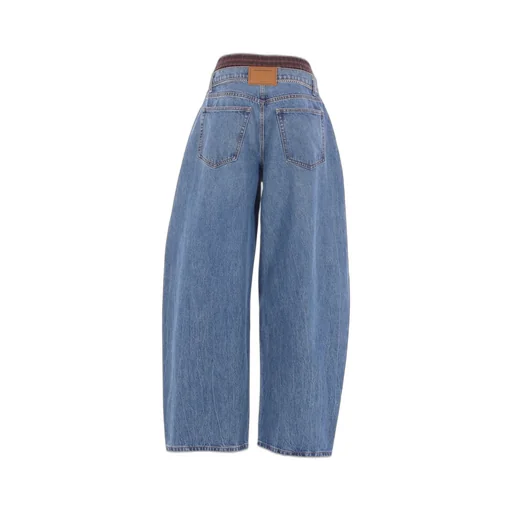 Oversized Chain Detailed Pleated Jeans