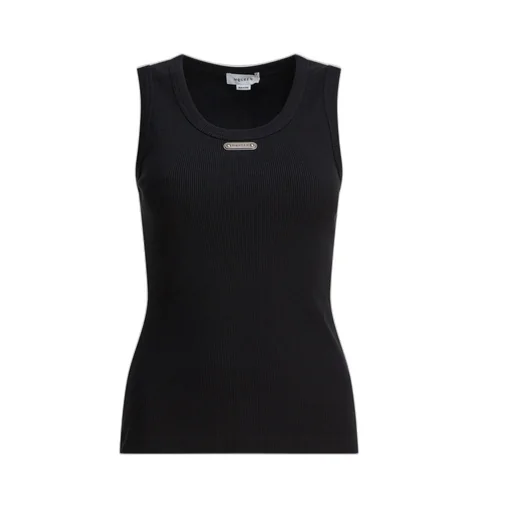 Logo Plaque Ribbed Tank Top