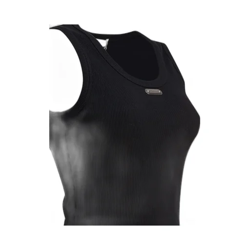 Logo Plaque Ribbed Tank Top